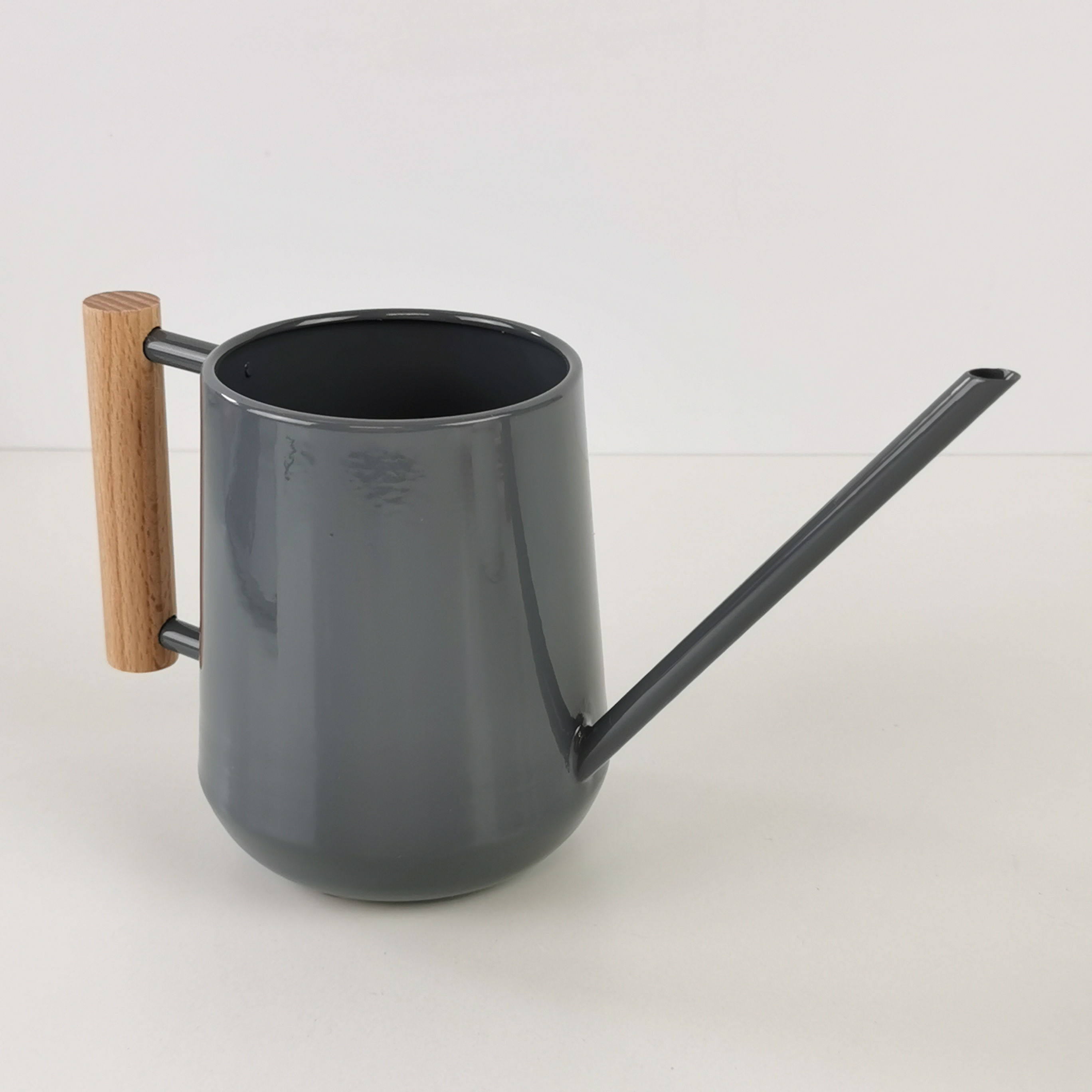 Charcoal Indoor Watering Can with Beechwood Handle
