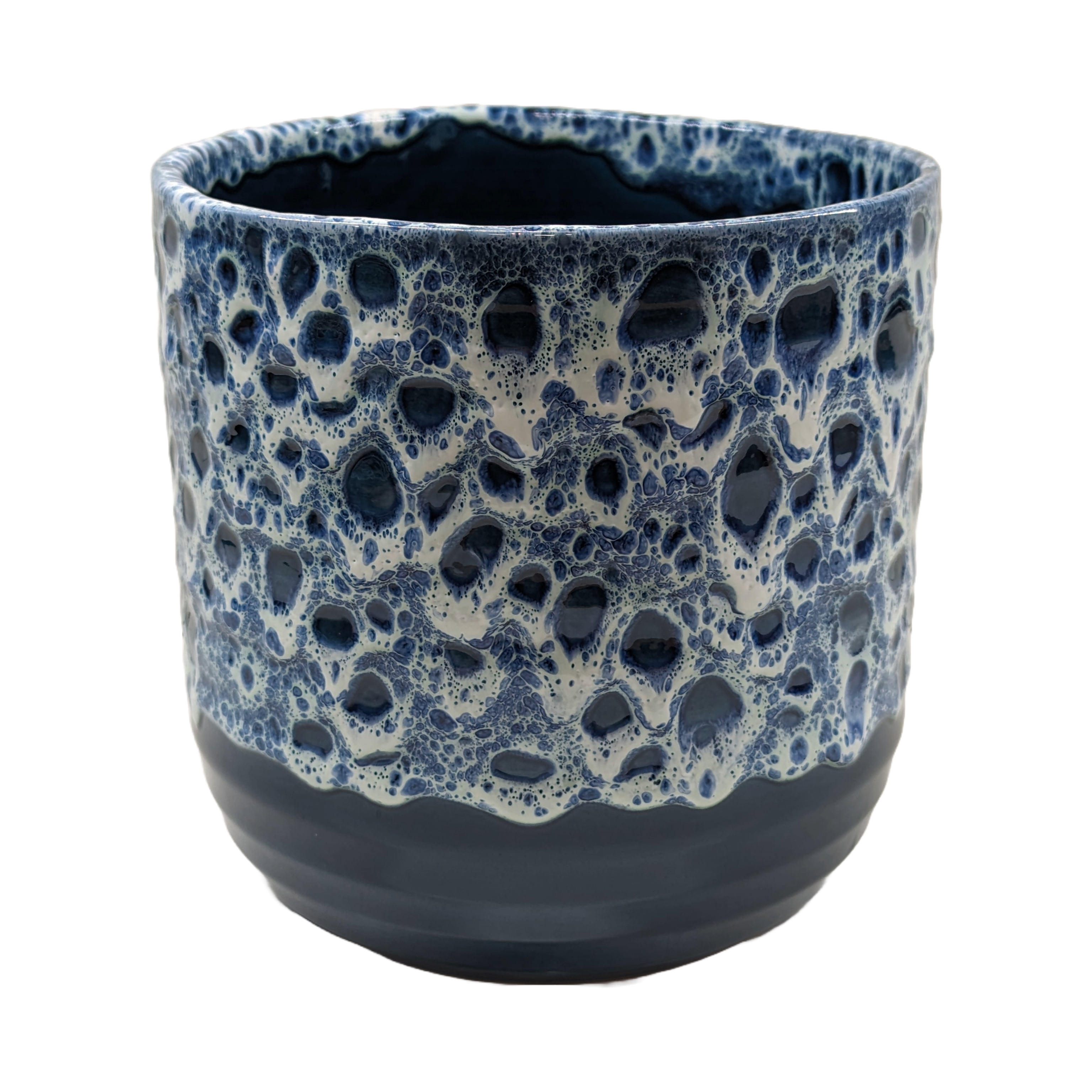 Sapphire Reactive Glazed Planter