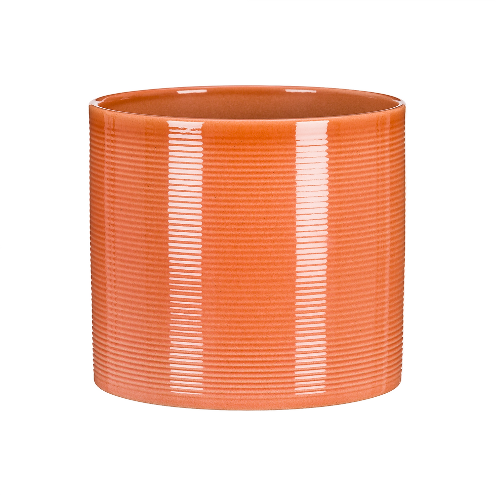 Thumbnail: Papaya Ribbed Ceramic Planter