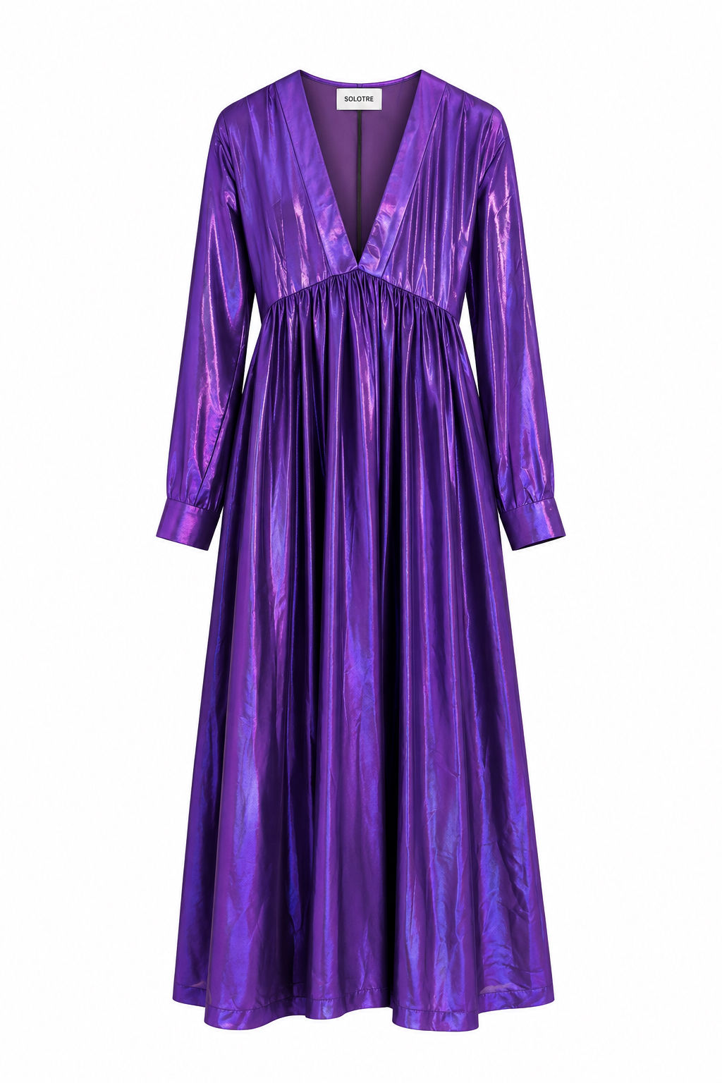 Solotre - Purple Metallic Midi Dress