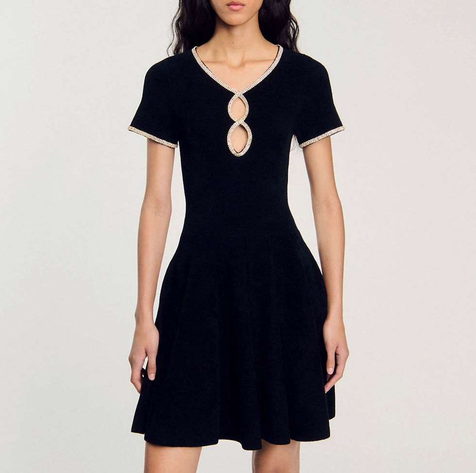 Thumbnail: Sandro - Rhinestone Velvet Dress
