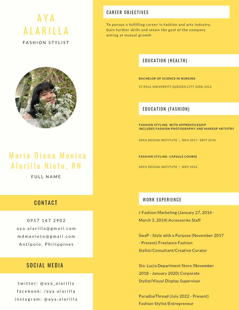 Maria Diana Monica A. Nieto - Personal Stylist in Manila in Manila