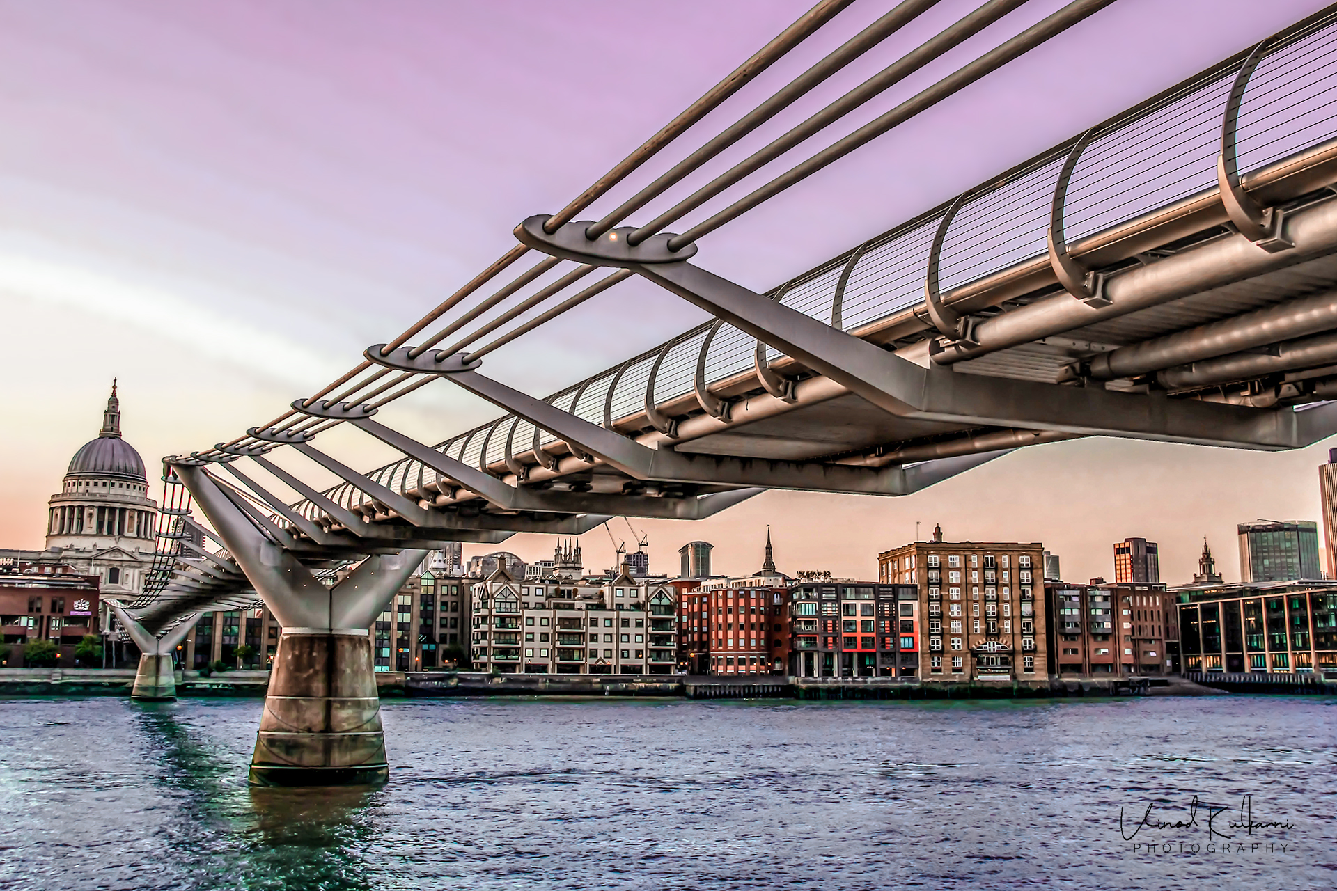 UK Millennium Bridge photograph associated with the World Economic Forum Davos exhibition