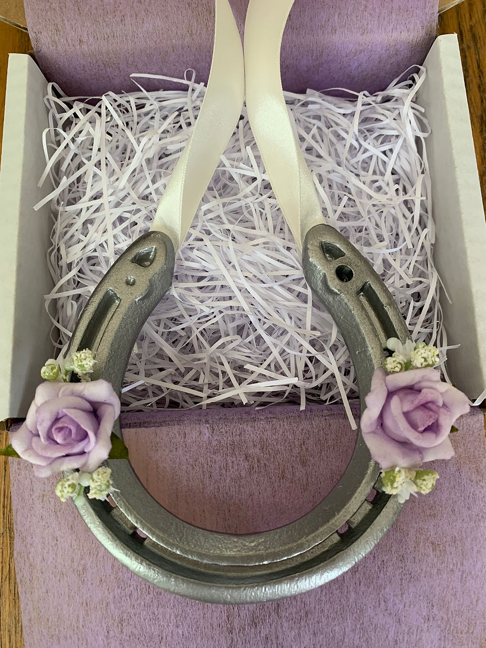 Thumbnail: Wedding Horseshoe Keepsake with Lilac Roses