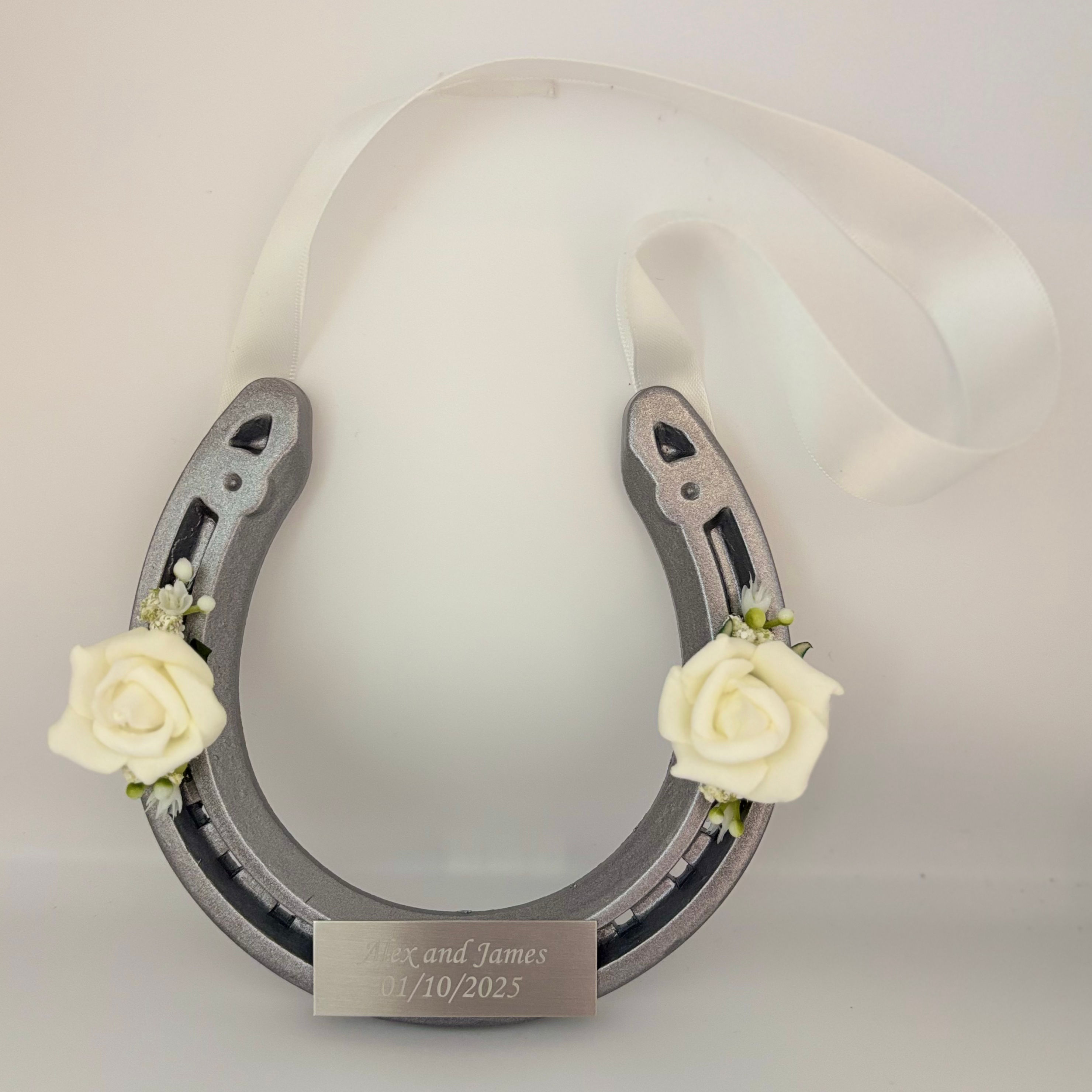 Wedding Horseshoe Keepsake with Ivory Roses