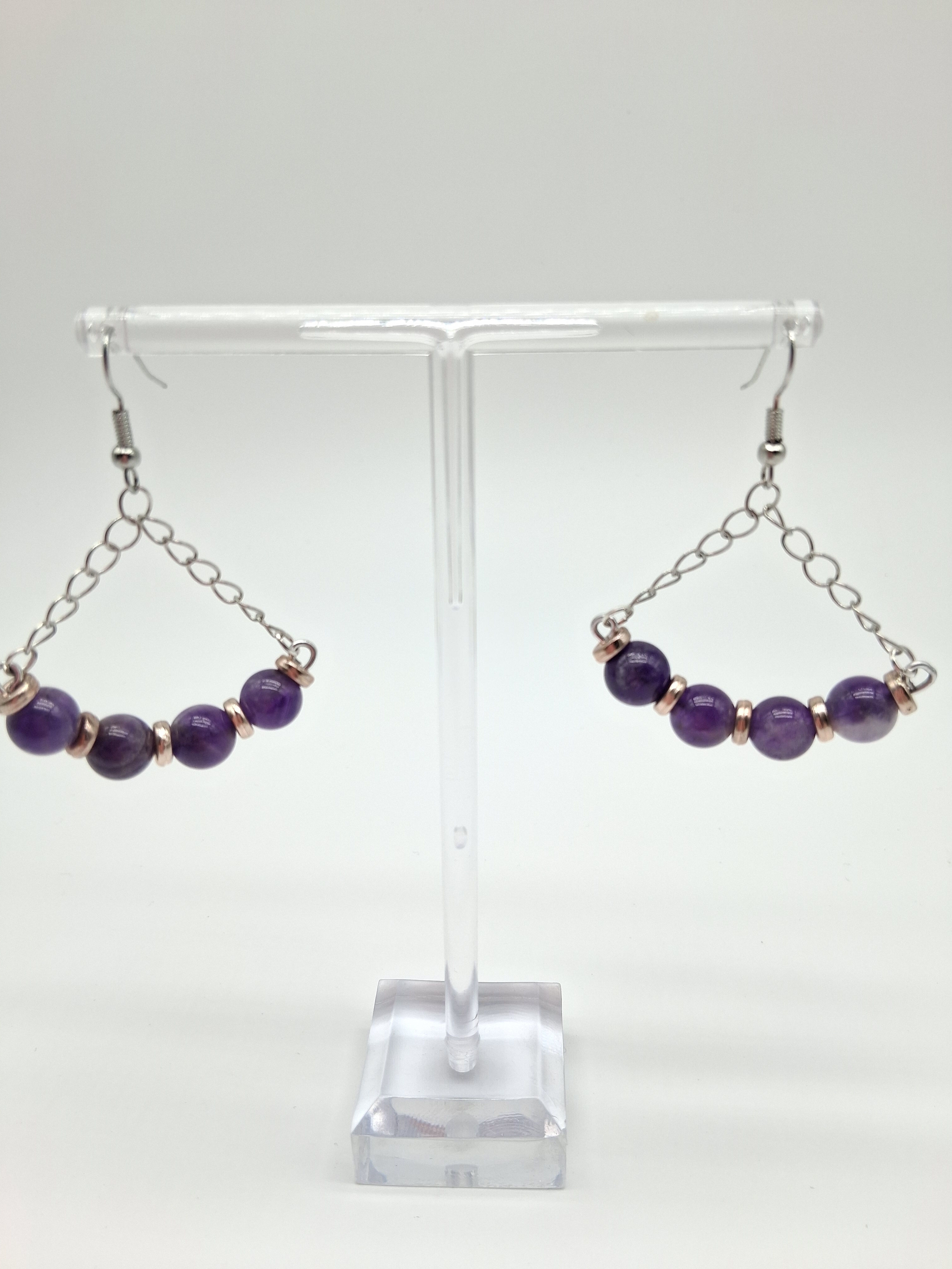 Amethyst beads earrings 