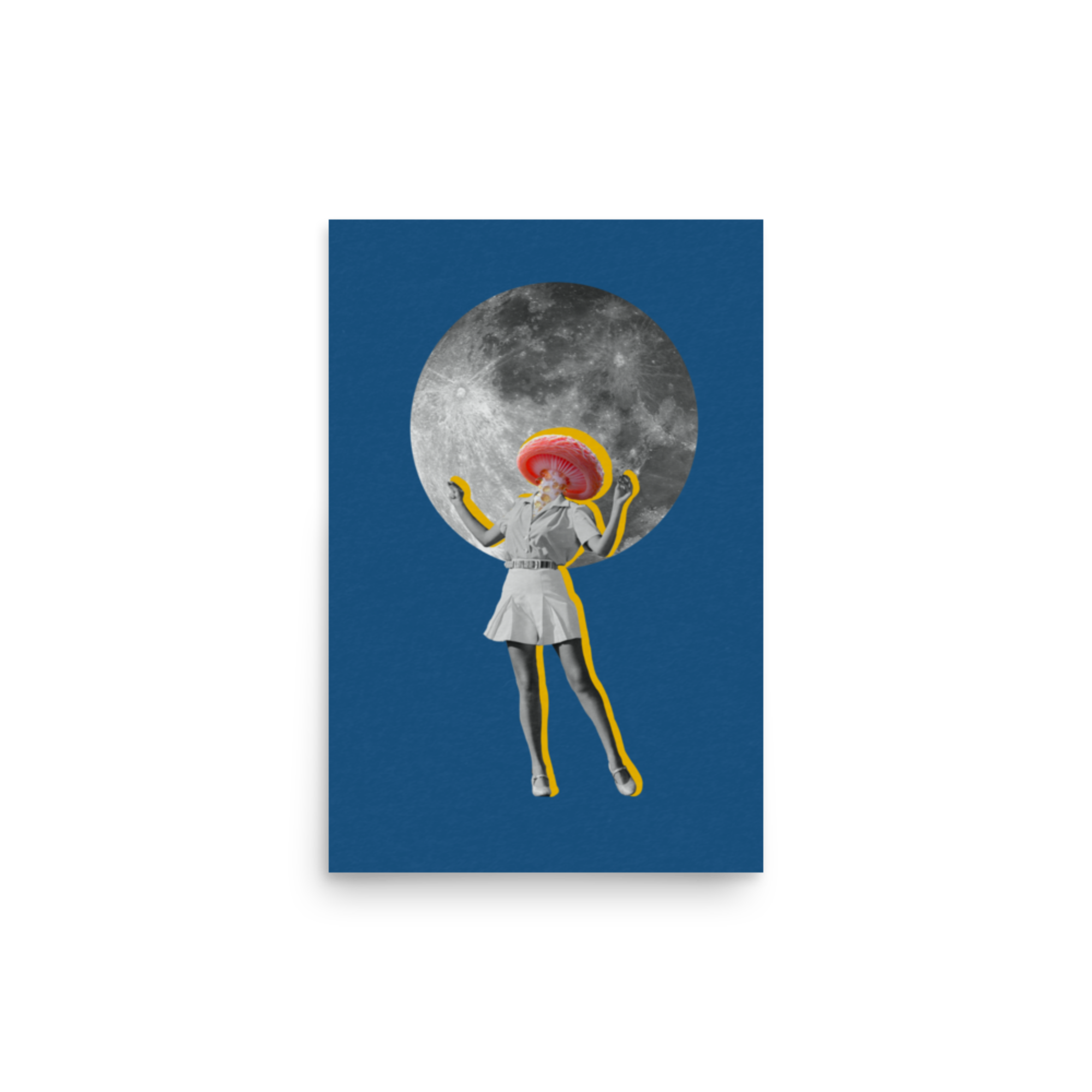 Moon Shroom Collage Print Poster