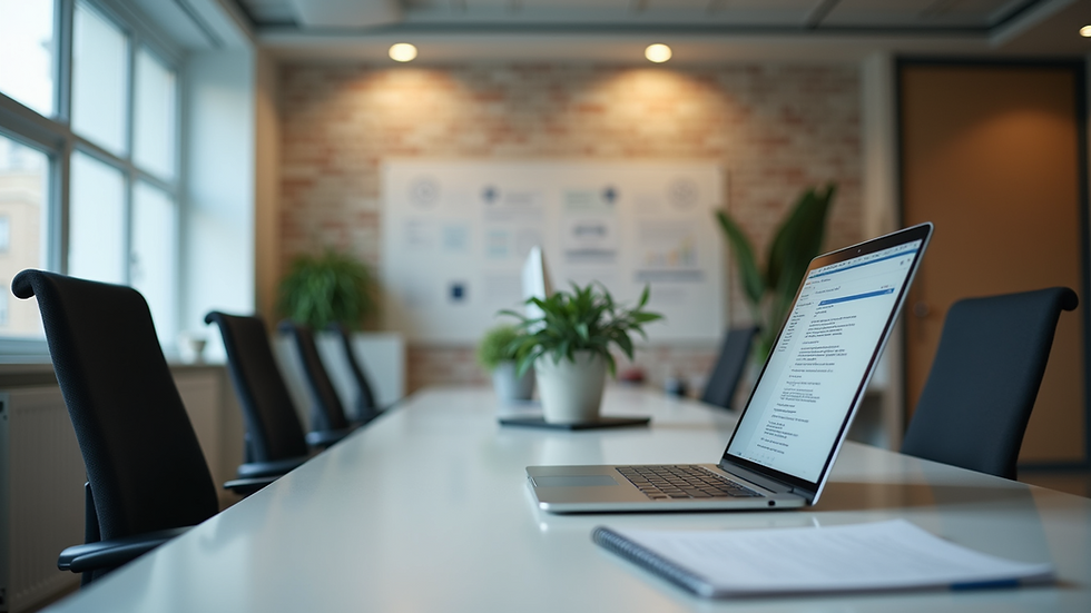 Eye-level view of a serene office space with innovative tools