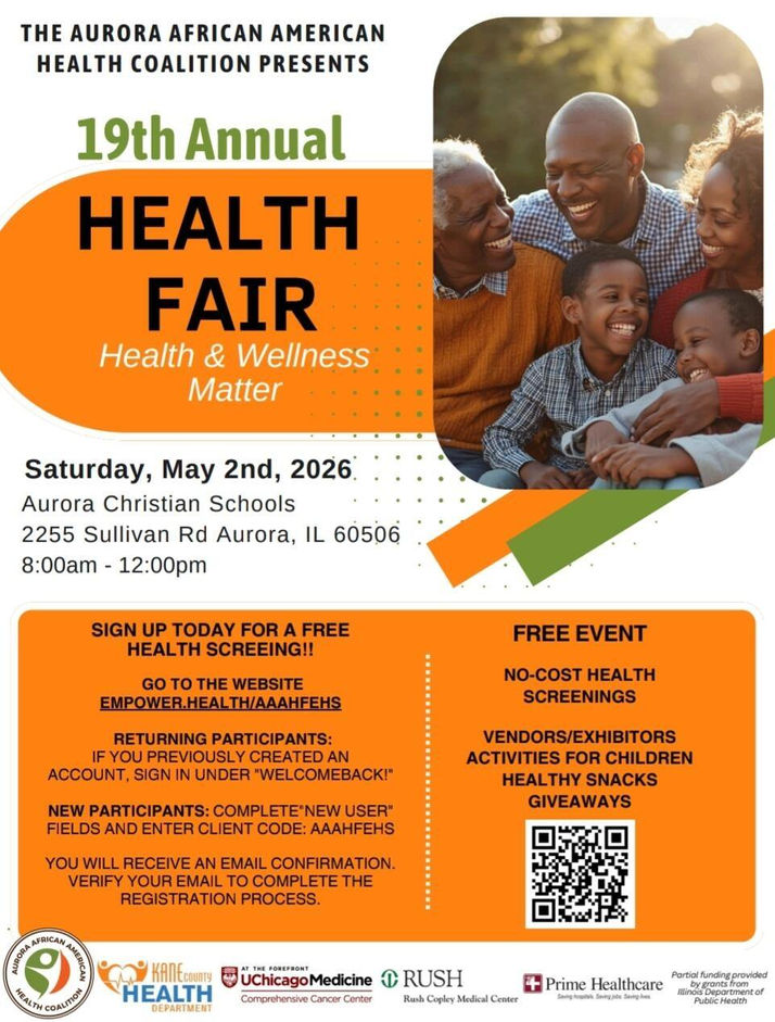 19th Annual Health Fair On Tap for May 2nd In Aurora, IL