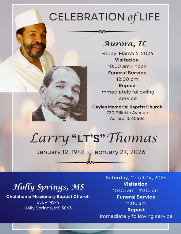 Outstanding Home Going Ceremony Held For Larry Thomas, Long-time Aurora Business Owner of LT's Chicken & Fish...