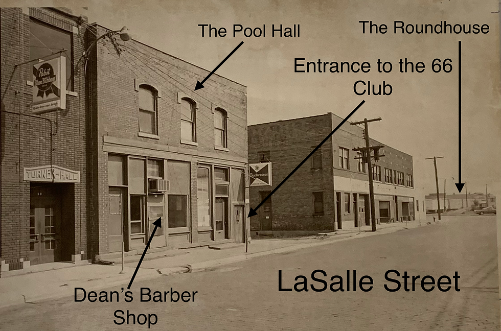 Downtown Aurora, IL on LaSalle Street featured a number of businesses owned by African Americans in the 1950s and 1960s