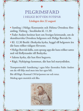 Pilgrimsfärd 22 augusti i Helige Botvids fotspår