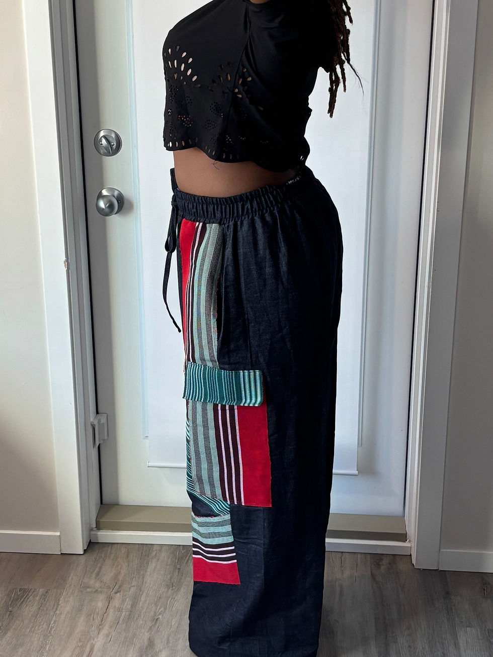 Thumbnail: Jade Baggy Denim and Asooke Patchwork Cargo Pants