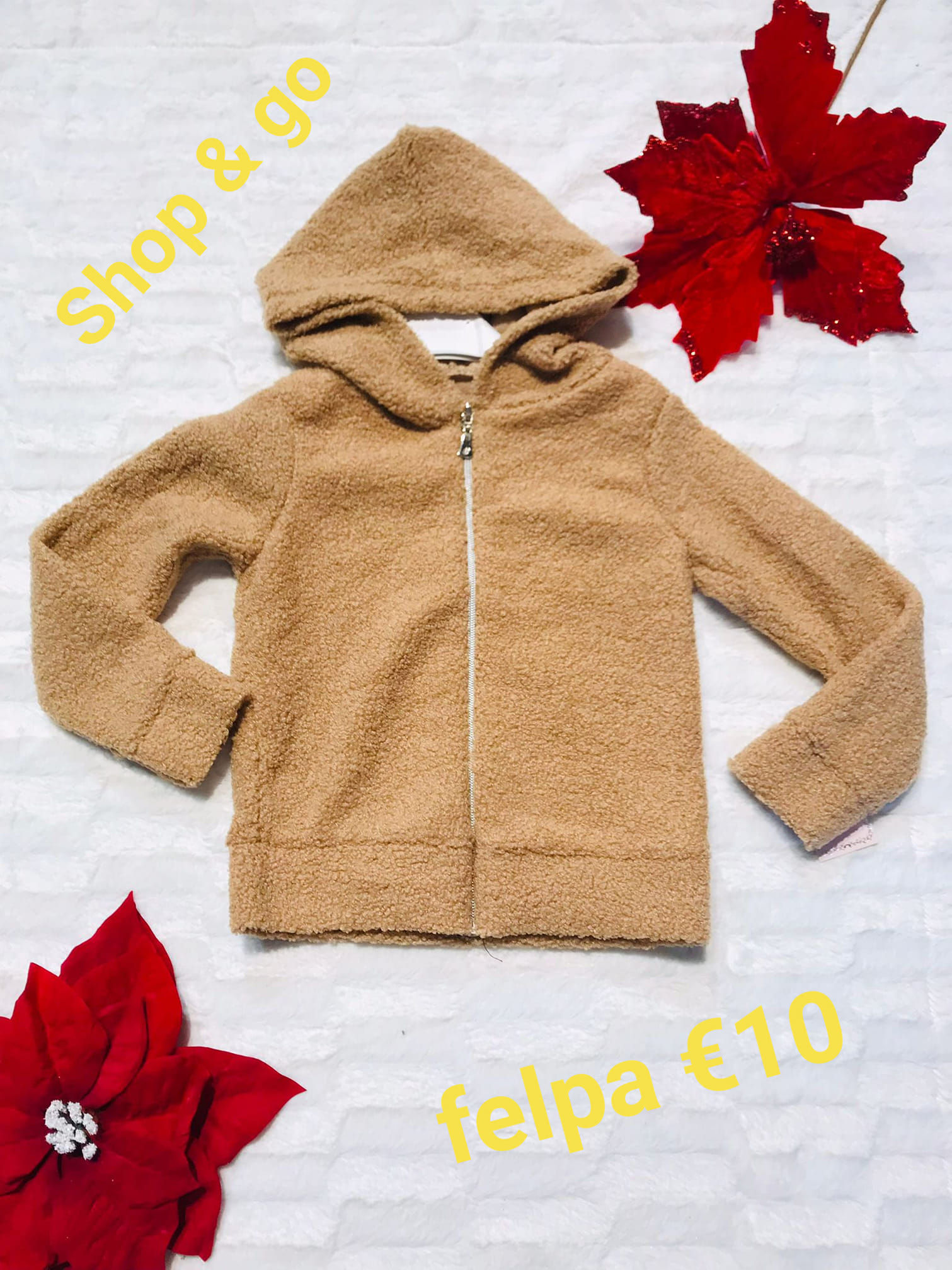 Felpa teddy con zip per bimba