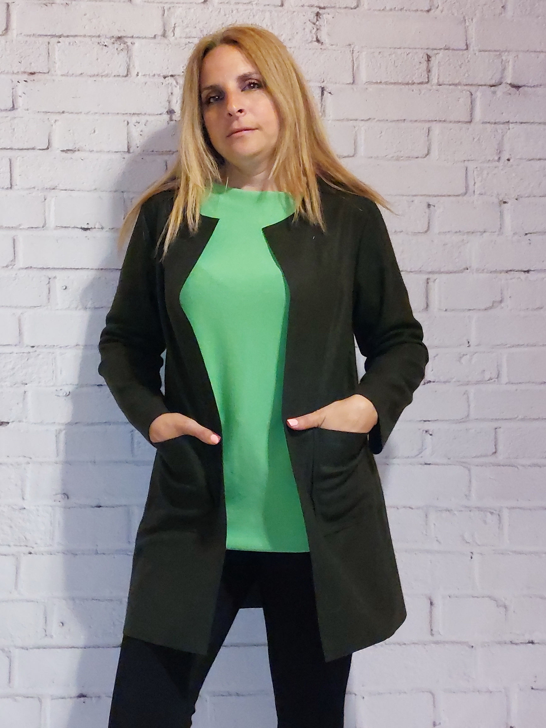 Giacca verde scura in panno