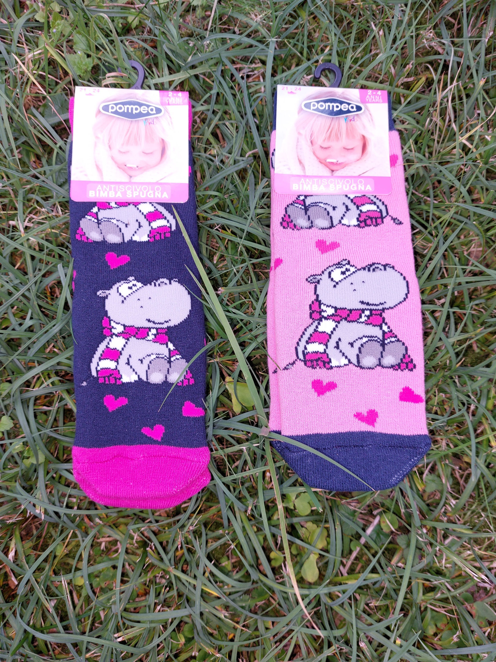 Antiscivolo da bimba con ippopotamo