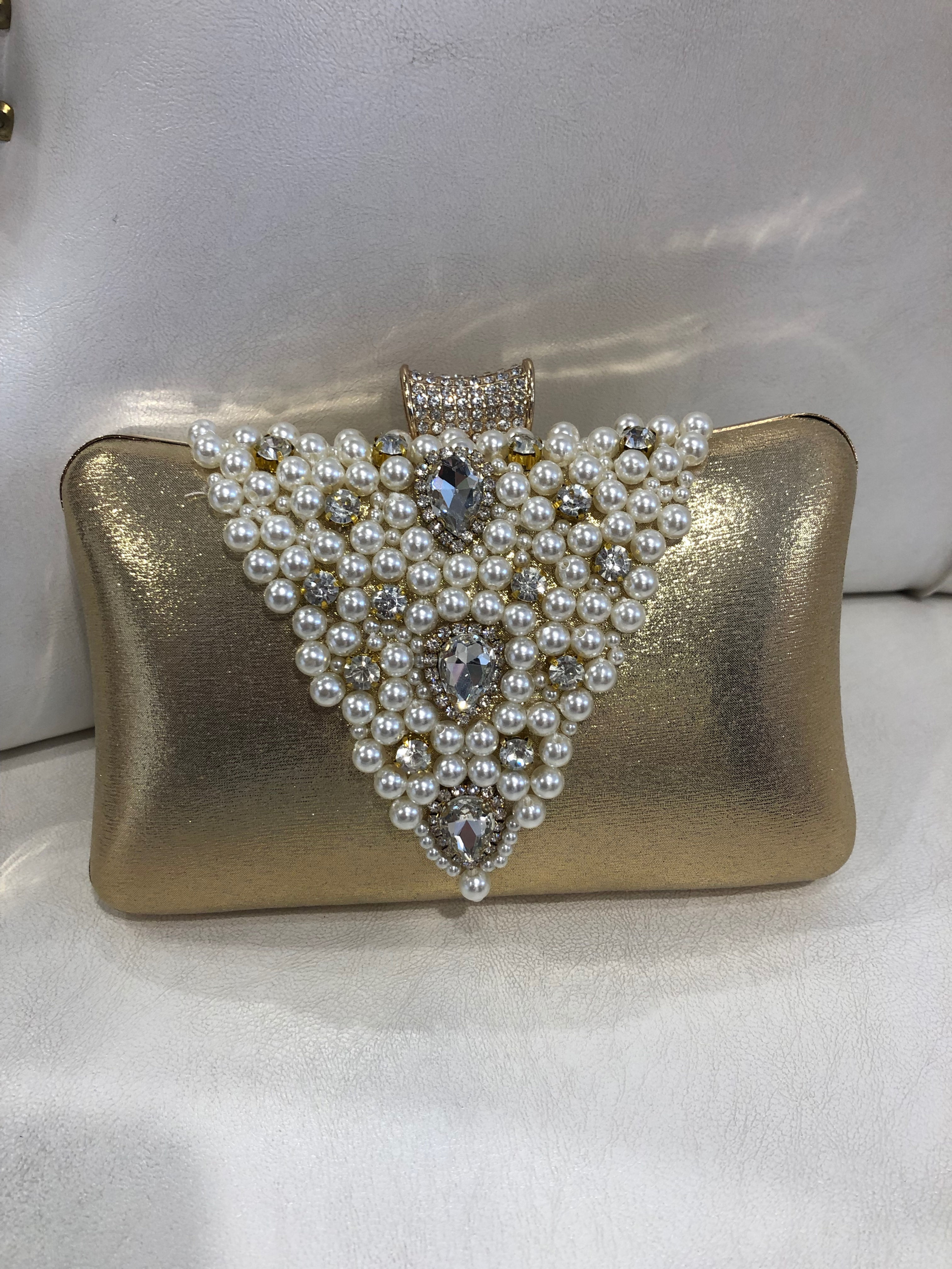 PEARL STUDDED CLUTCH