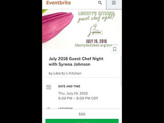Come check out my guest Chef night @ Liberty's Kitchen July 19th 2018 6pm-8pm 1 passed app 3 cou