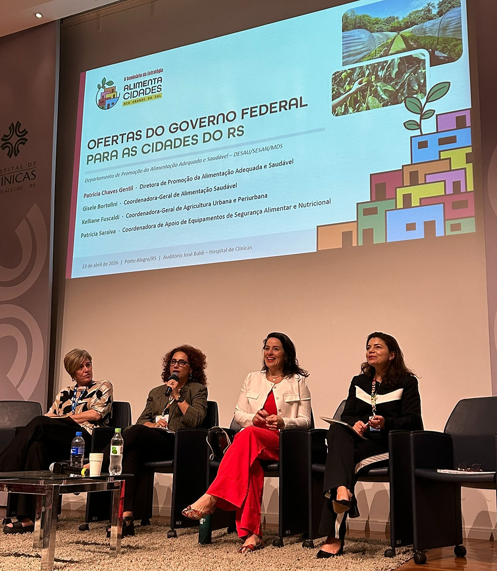 Diretoria da SESAN e coordenações do MDS apresentam o "cardápio" de programas federais disponíveis para a implementação da Estratégia Alimenta Cidades no Rio Grande do Sul