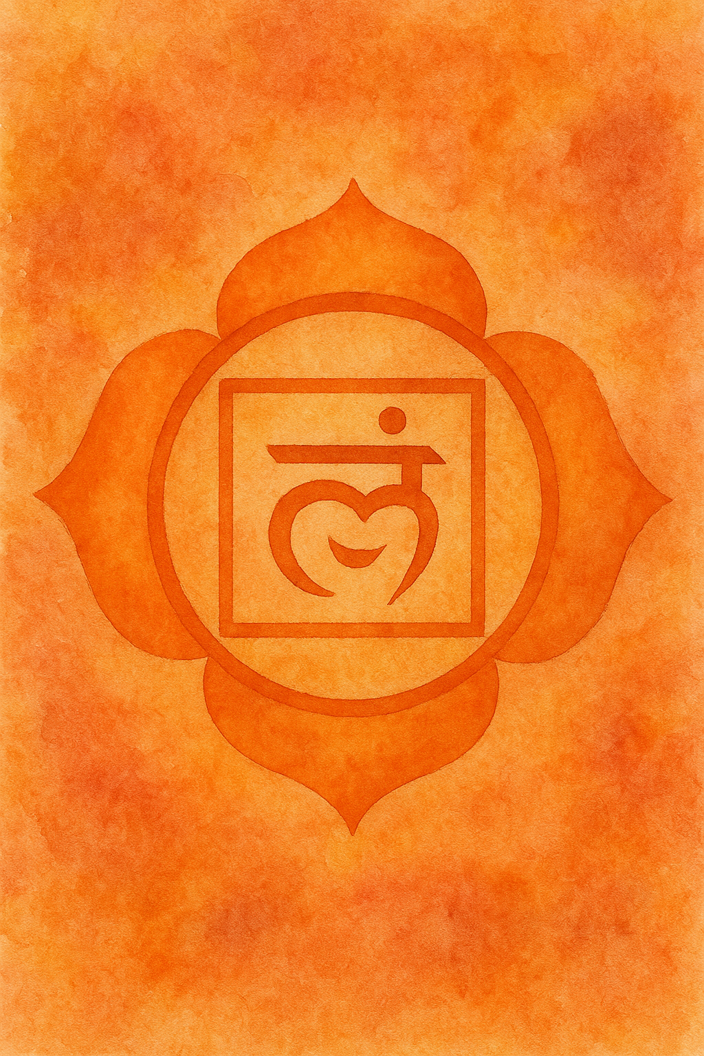 8 x 10 Water Color Sacral Chakra Digital Image
