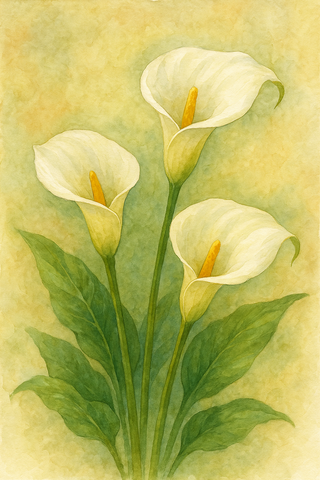 8 x 10 Water Color Cala Lily Digital Image