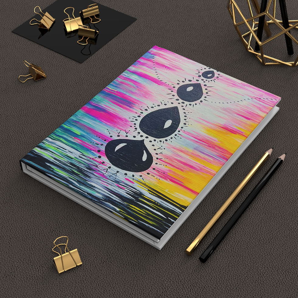 Hardcover Journal Matte with Original Art Design & Music Lyric quote