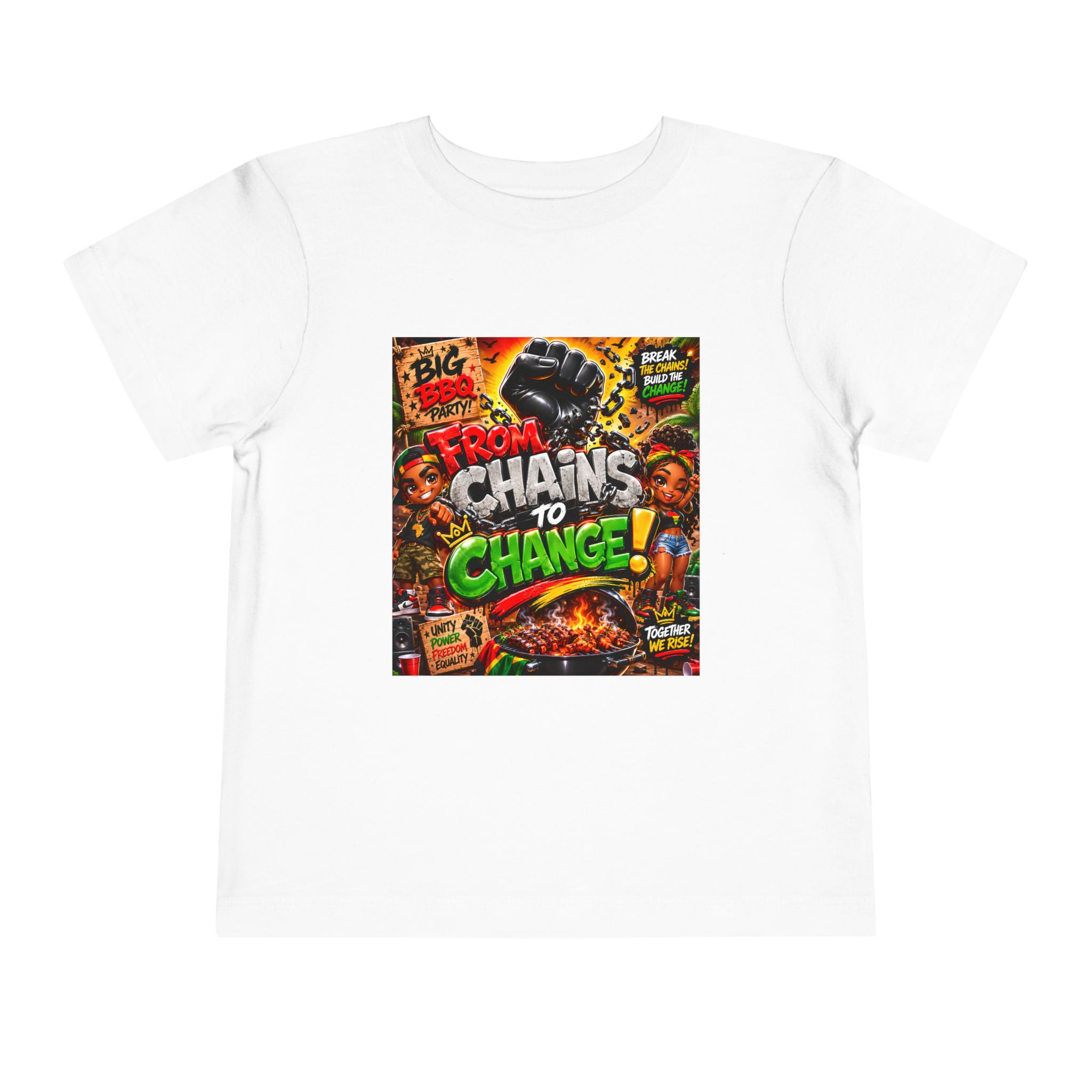 Toddler Tee — "From Chains to Change" Graphic Kids Shirt