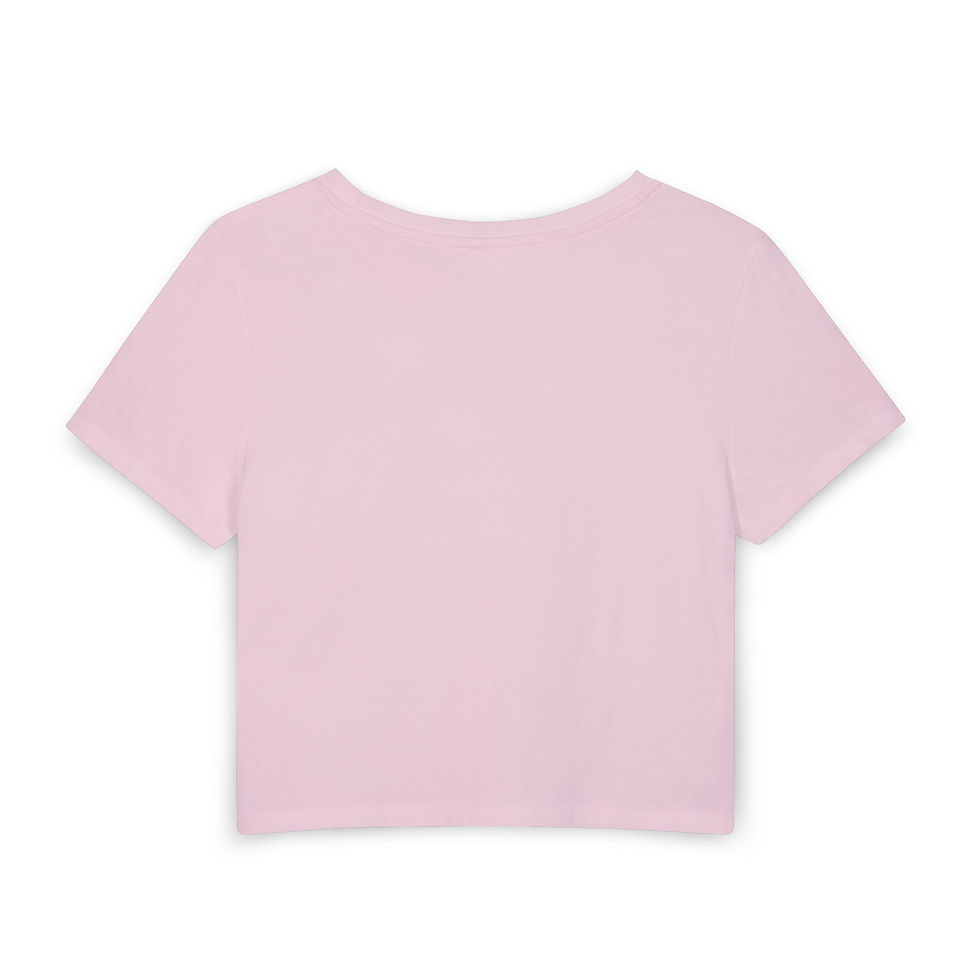 Thumbnail: Big Blessings Women's Baby Tee - Pink Glam Afrocentric Graphic Crop Top