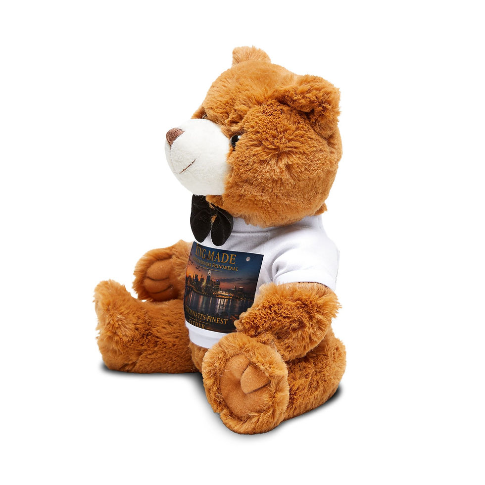 Thumbnail: Cincinnati Skyline Teddy Bear with Photo T‑Shirt — Plush Souvenir Gift