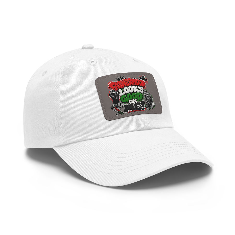 Thumbnail: Dad Hat — 'Fatherhood Looks Good on Me' Leather Patch Cap