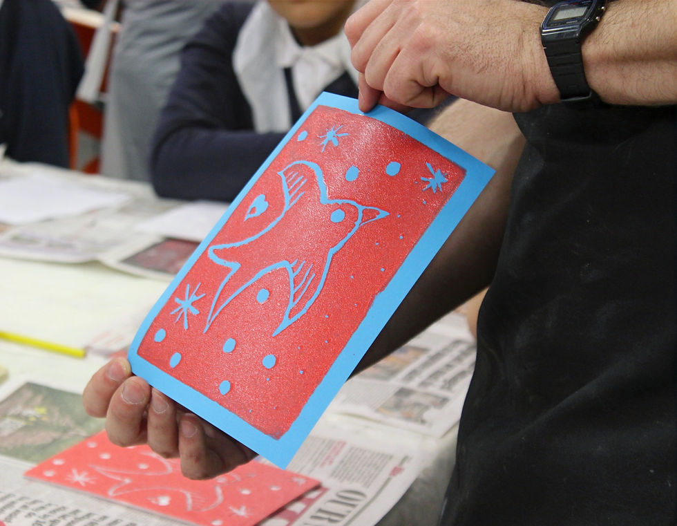 Man holding a poly print.