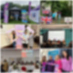 Collage of photos from 2024 including Pride, AAINA Hub, conferences and a charity walk