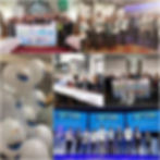 Collage of photos from 2019 including launch events and balloons