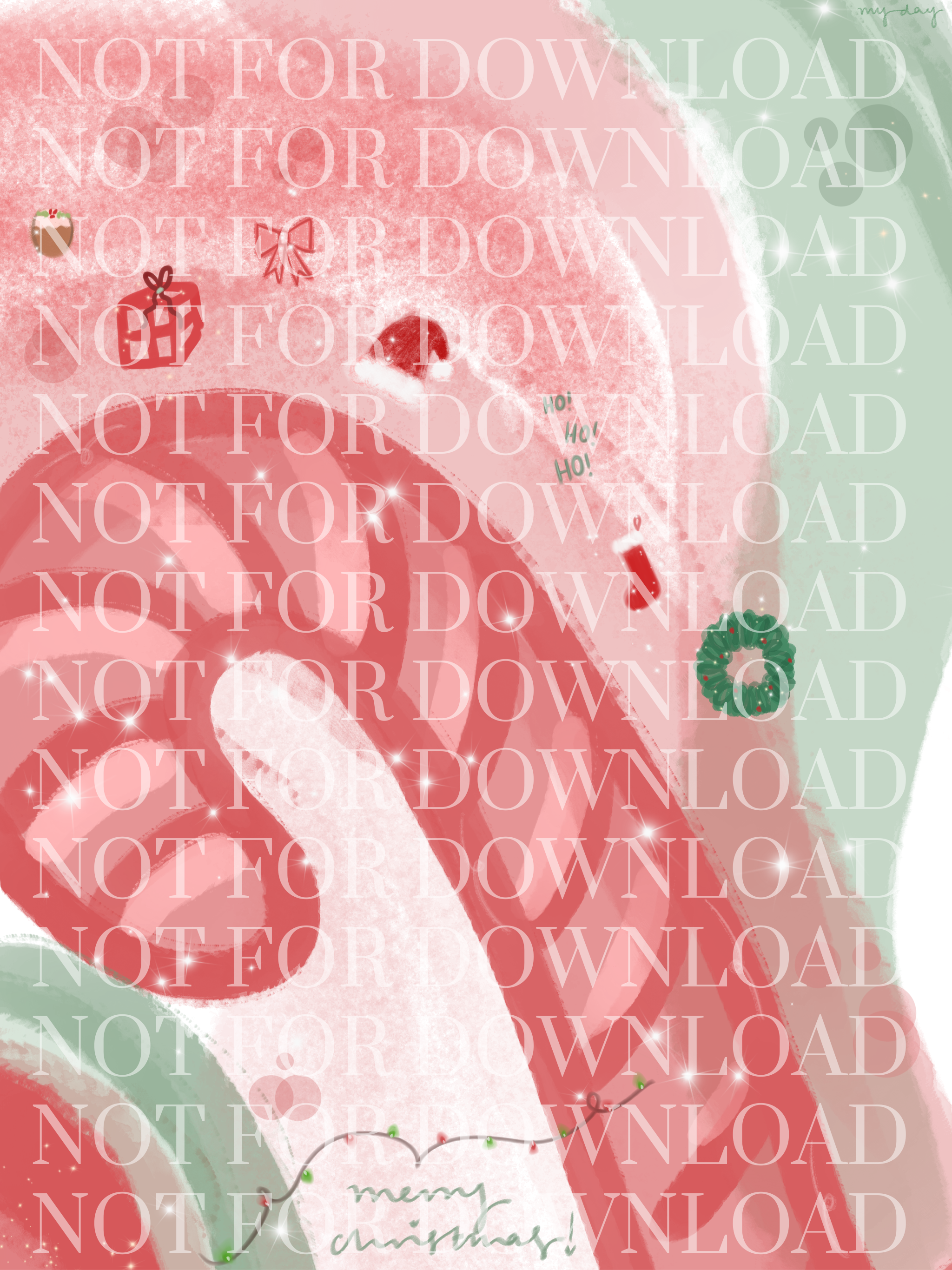 Candy Cane Digital Artwork