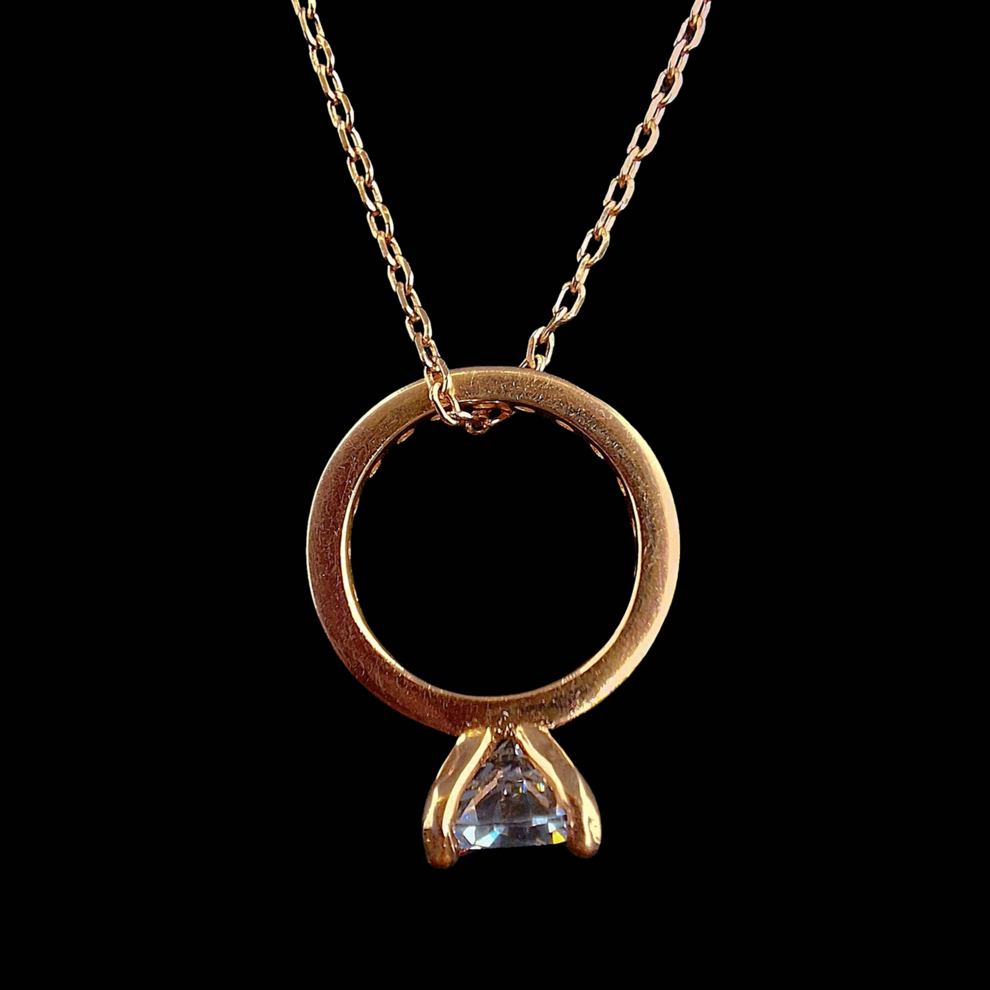 Latest Ring and chain Sterling Pendant set for girls