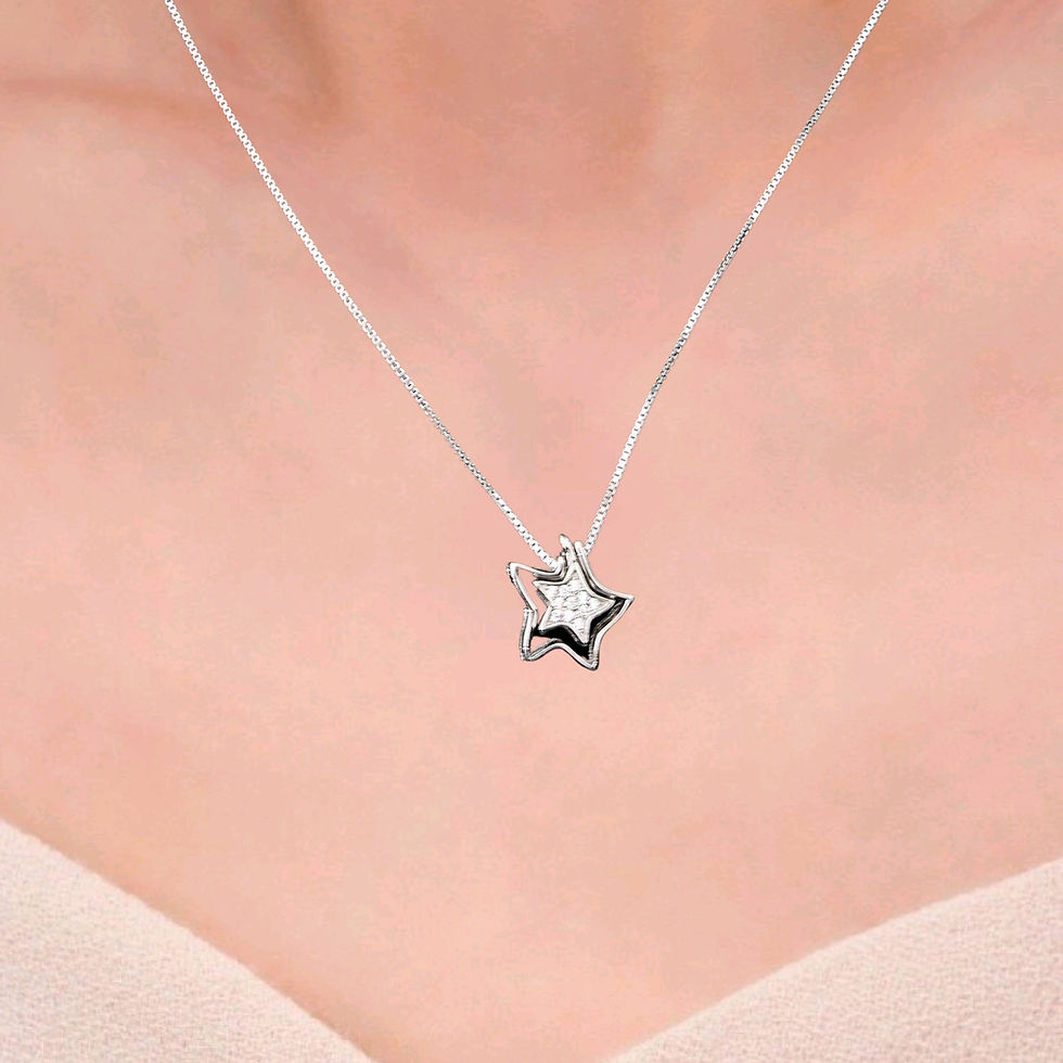 Thumbnail: Star shape silver pendant set