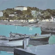 Morning catch painting by Michael Sichelschmidt