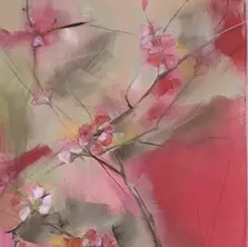 Japonica painting by Gwyn Griffin
