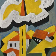 KIRCHTURM/WOLKE painting by Iring de Brauw