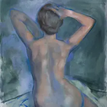 Blue nude painting by Gwyn Griffin