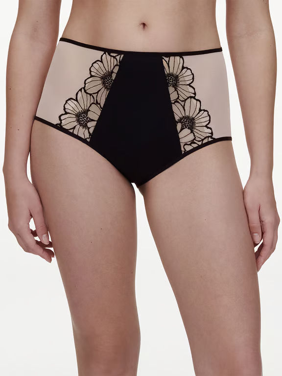 Thumbnail: Chantelle PULP Lush High Waist Full Brief - Black/Soft Pink