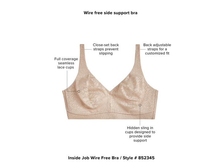 Thumbnail: Wacoal Inside Job Wireless Bra - Sand