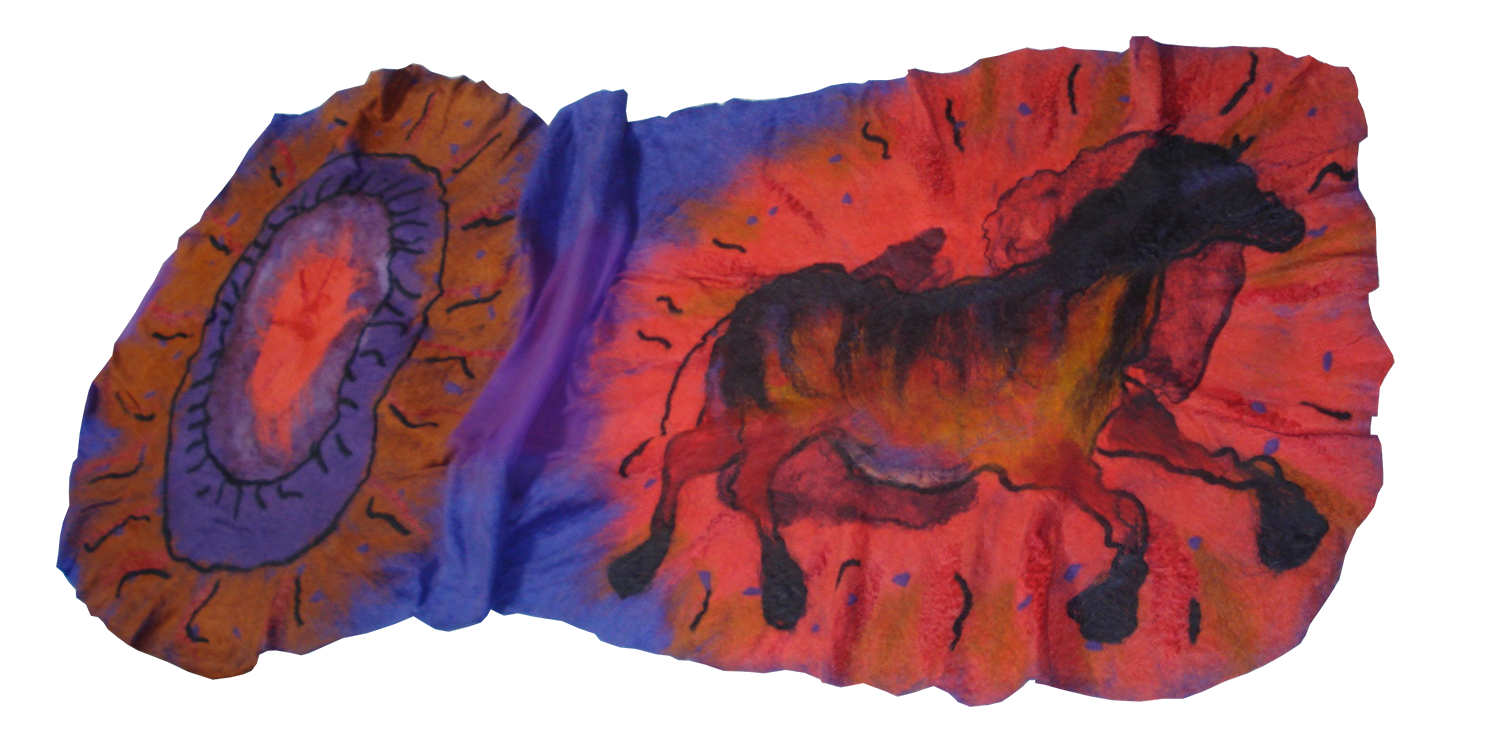 Black Horse Nuno Felted Scarf