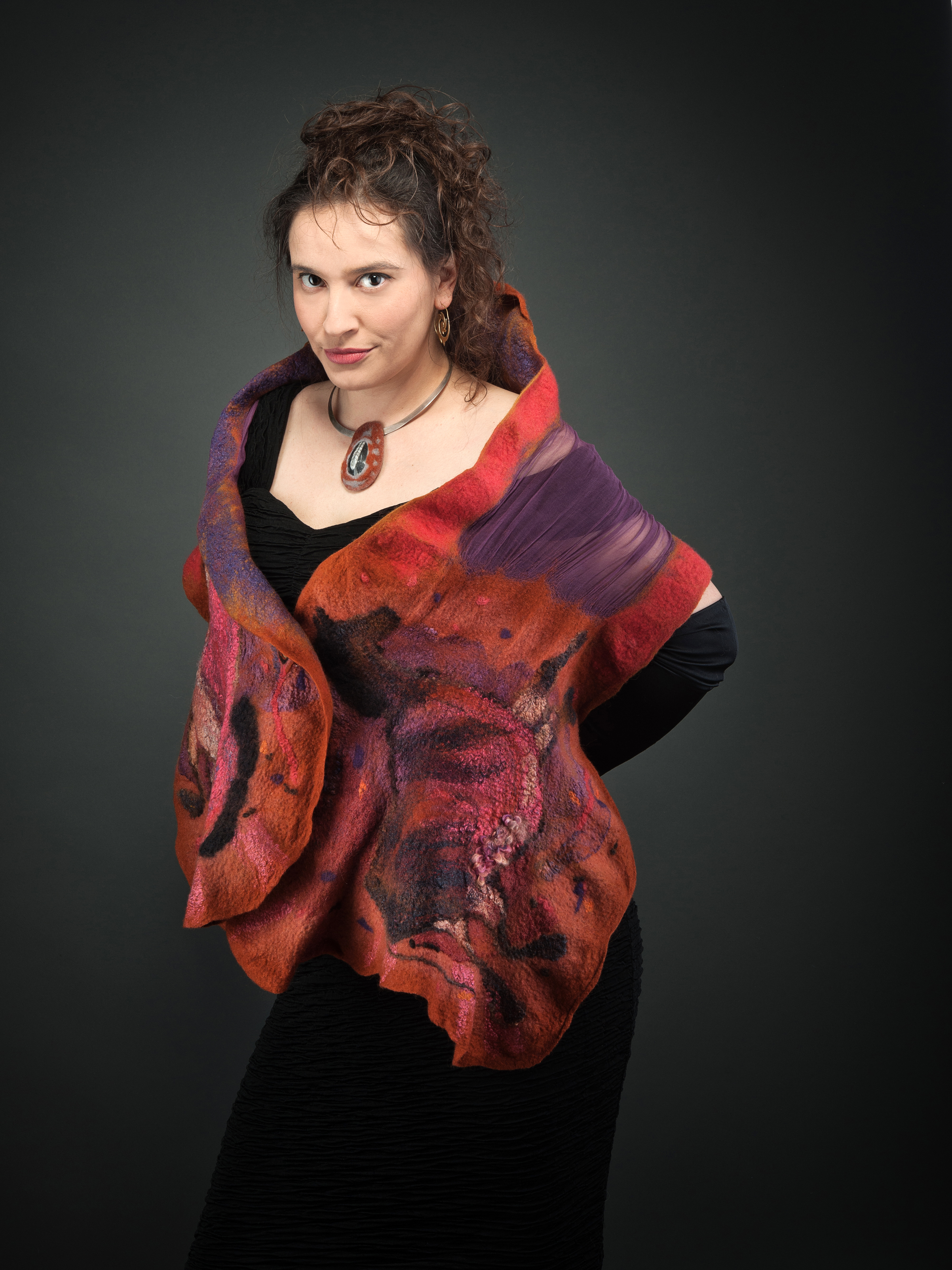 Black Stag Nuno Felted Scarf