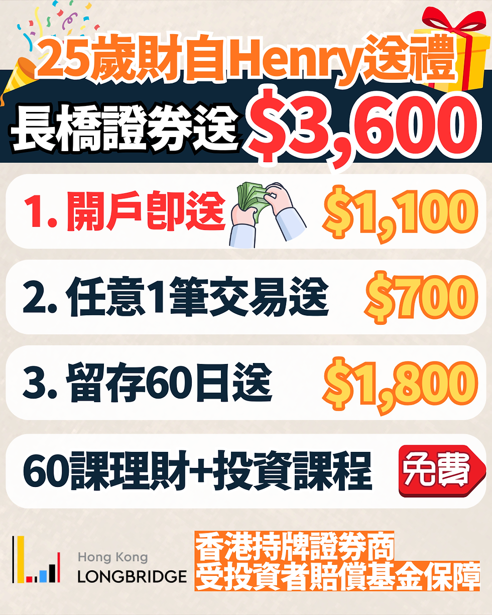 【開戶送$588現金+Nvidia股票】長橋證券開戶優惠 迎新攻略|美港股終生免佣