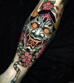 Hannya mask tatuering tat-too.tv