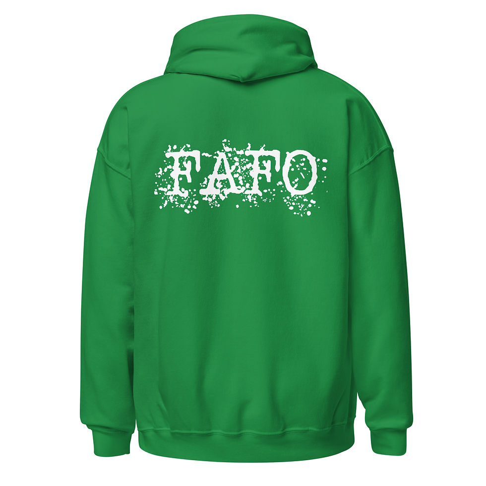 Thumbnail: Lunatic Distressed FAFO Unisex Hoodie - White Print