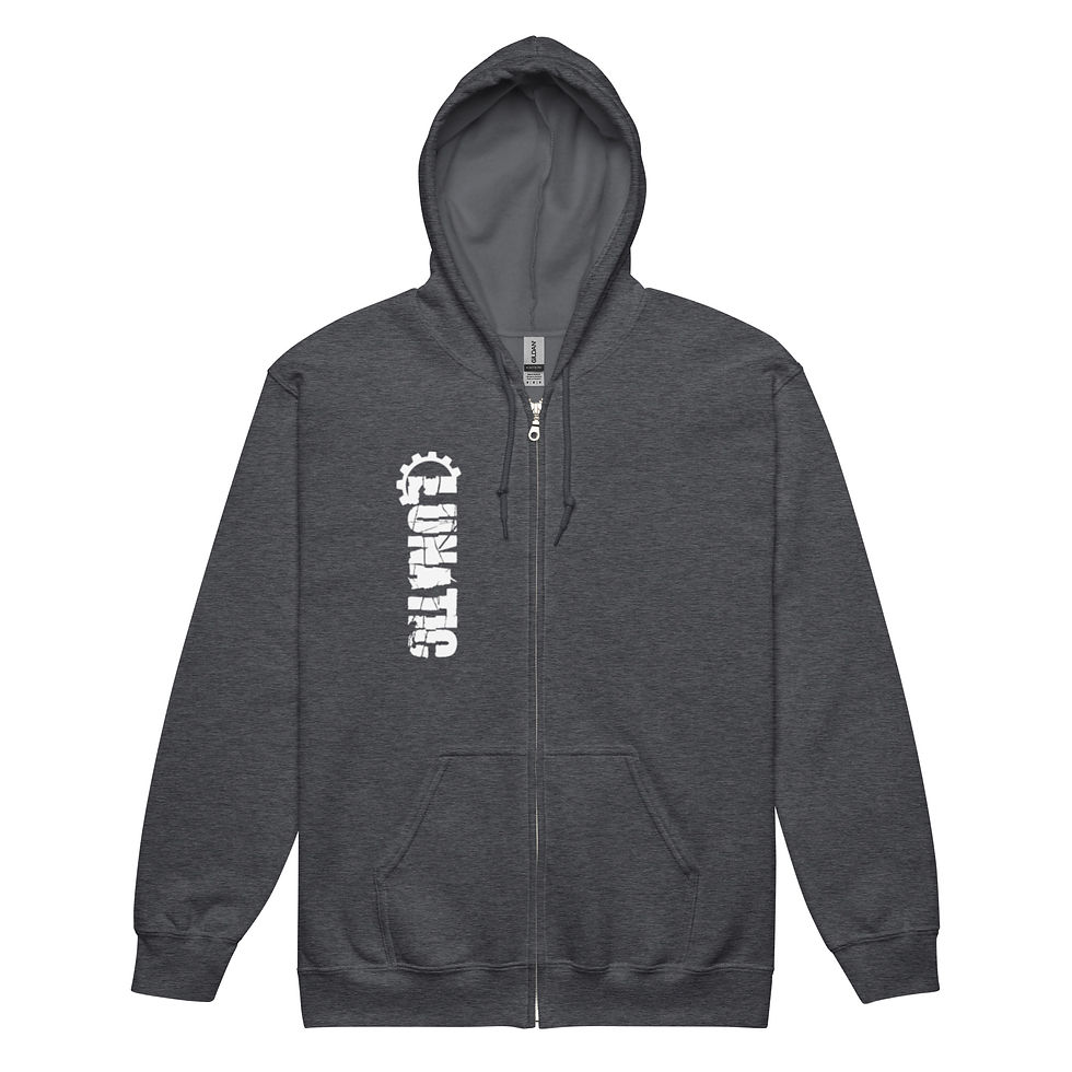 Thumbnail: Lunatic Unisex Heavy Blend Zip Hoodie - White Print