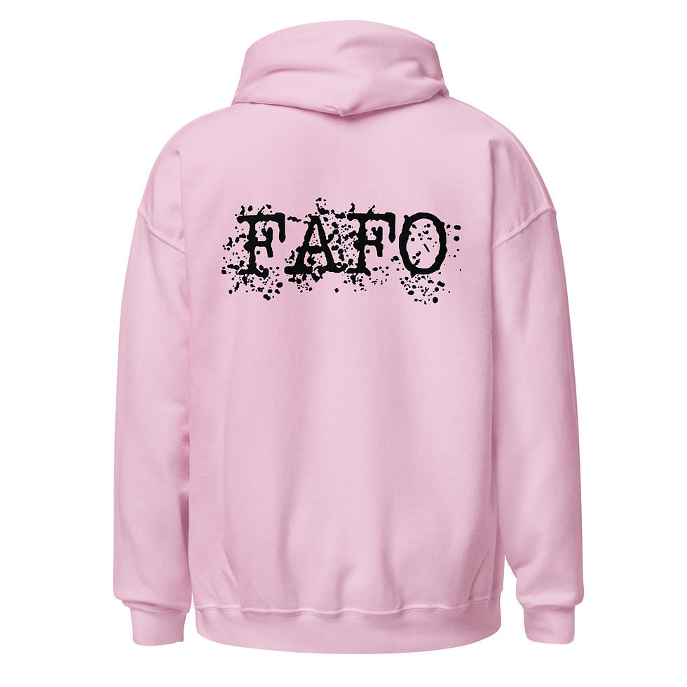 Thumbnail: Lunatic Distressed FAFO Unisex Hoodie - Black Print