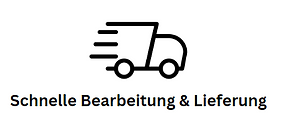 "Text: Schnelle Bearbeitung und Lieferung - Icon"